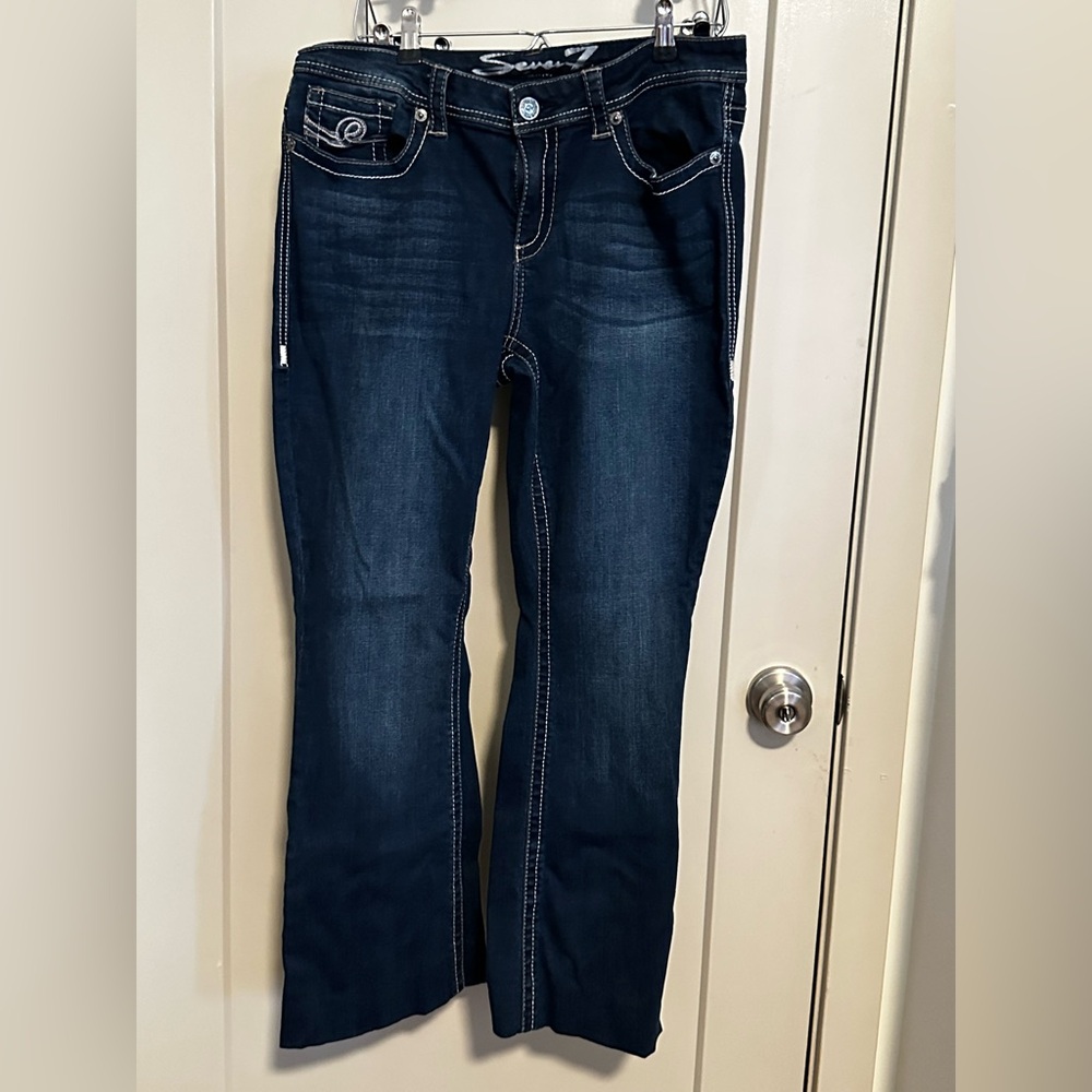 Sears Women's Dark Blue Flare Jeans